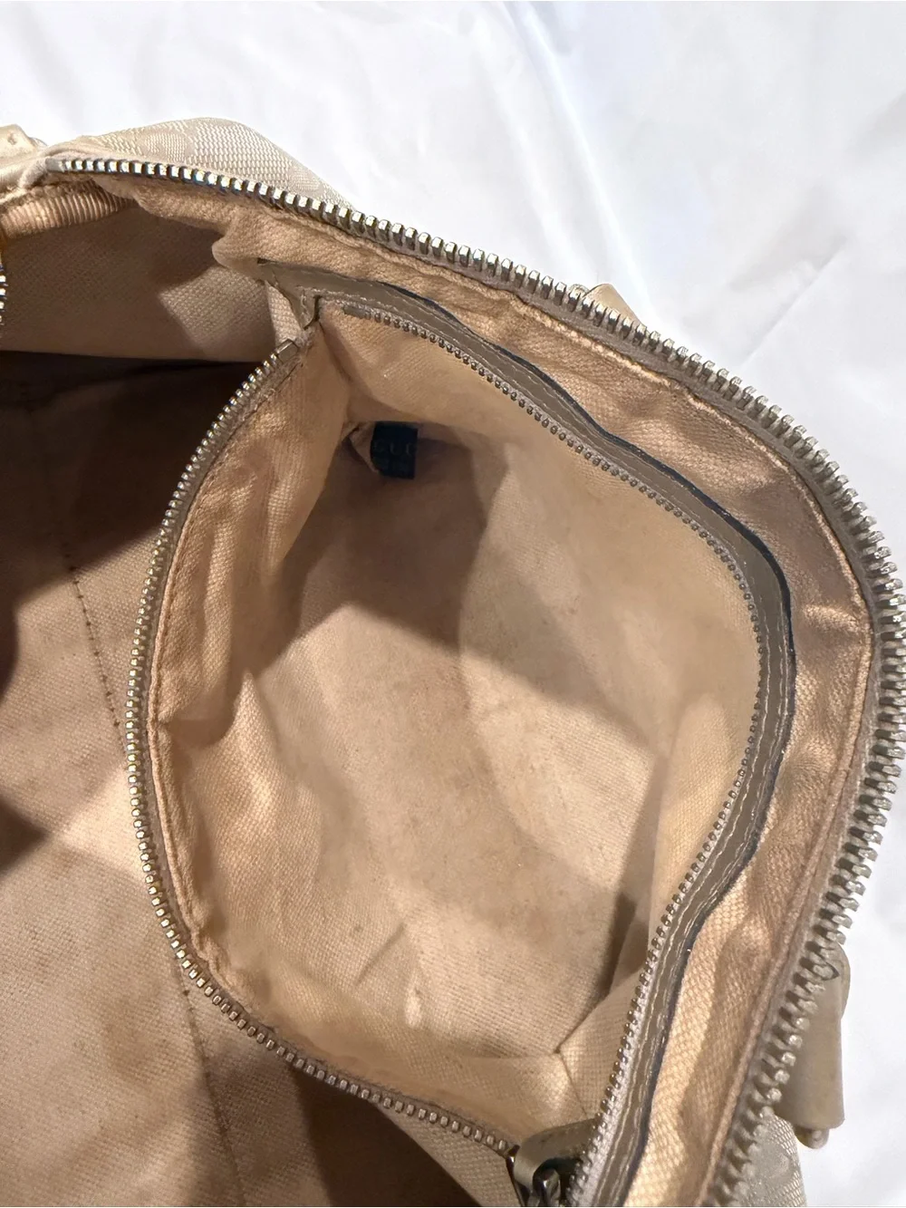 Gucci Taupe GG Monogram Boston Bag